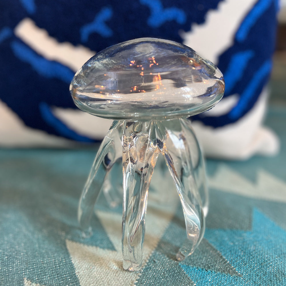 Quallen Statue aus Glas von Abhika, klar