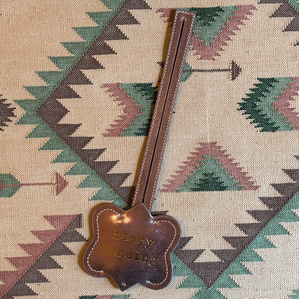 Gepäckanhänger LUZIA aus Leder - flamingo