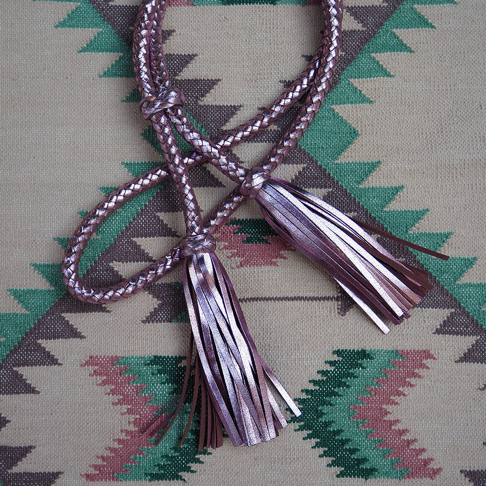 Kette VERSAILLES aus Leder - flamingo