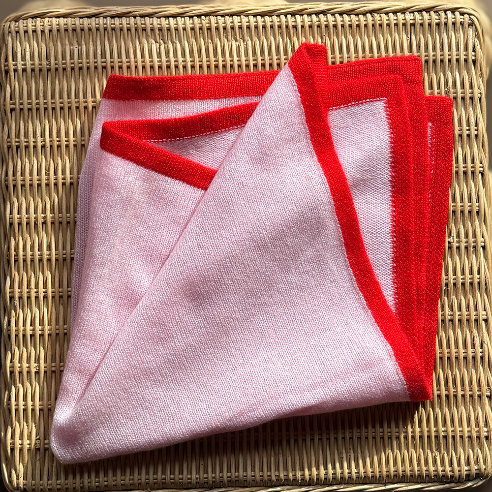 Kaschmirschal MINI SCARF - rosa/rot