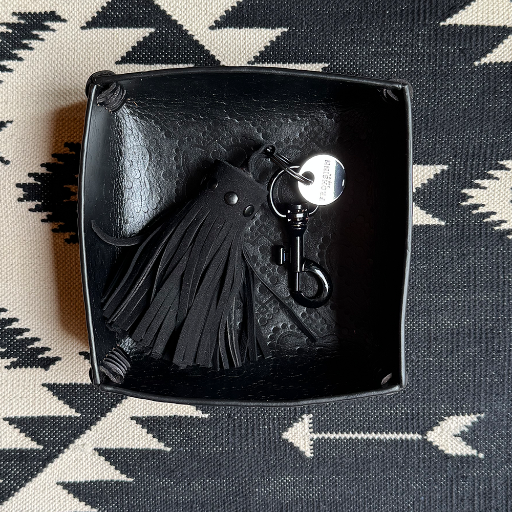 Schlüsselanhänger VERSAILLES aus Leder - black