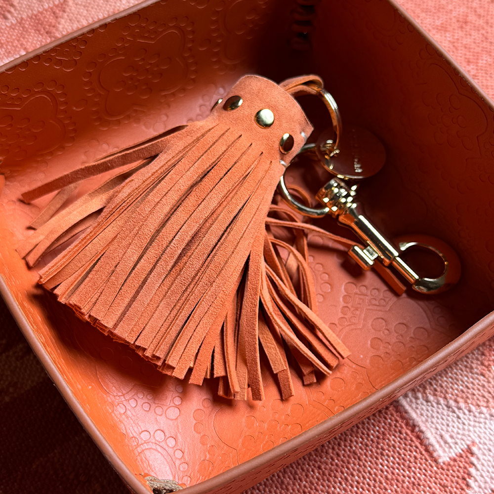 Schlüsselanhänger VERSAILLES aus Leder - orange