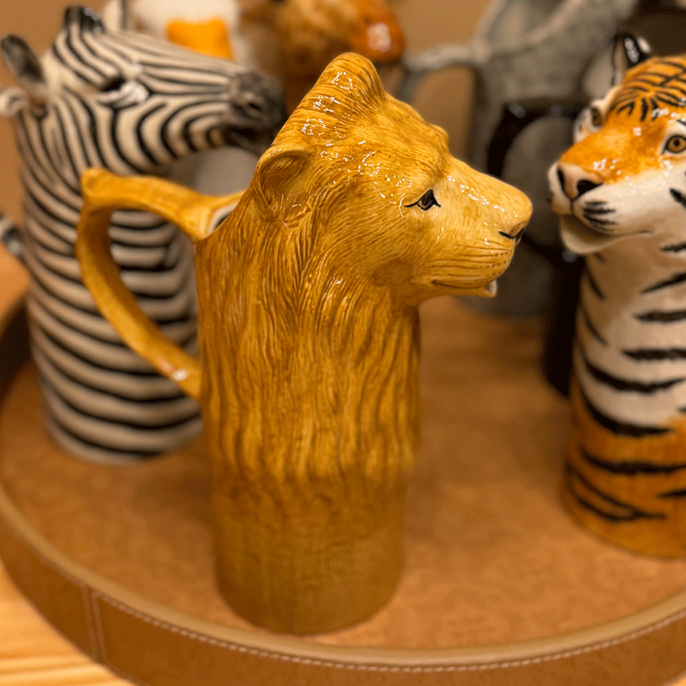 Löwen Krug aus Keramik von Quail Ceramics
