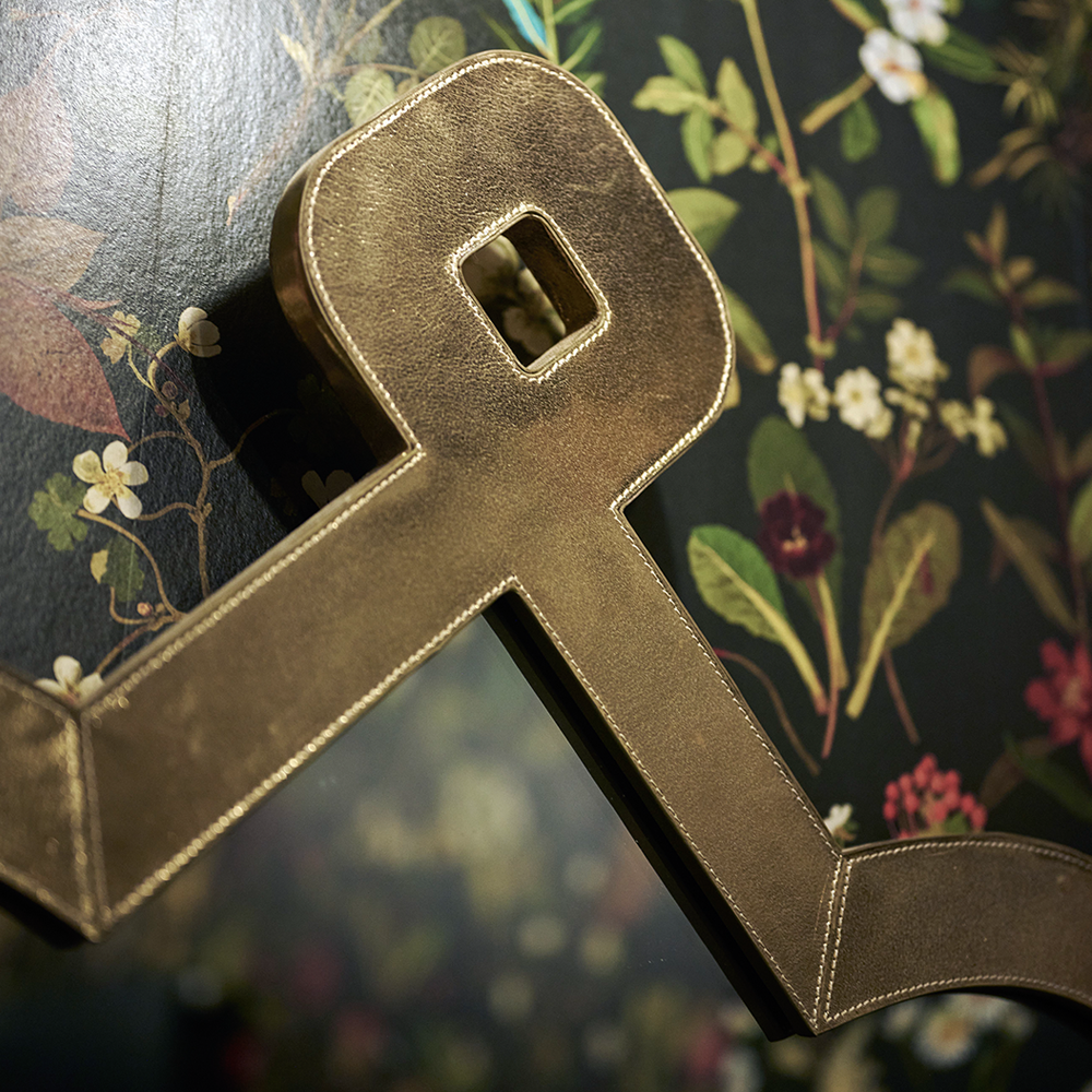 Spiegel ICON aus Leder - gold