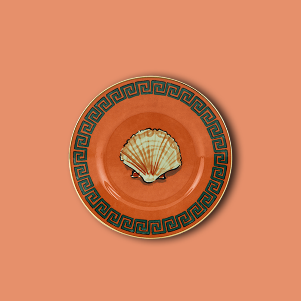 Beilagenteller IL VIAGGIO DI NETTUNO im Farbton orange von Ginori 1735