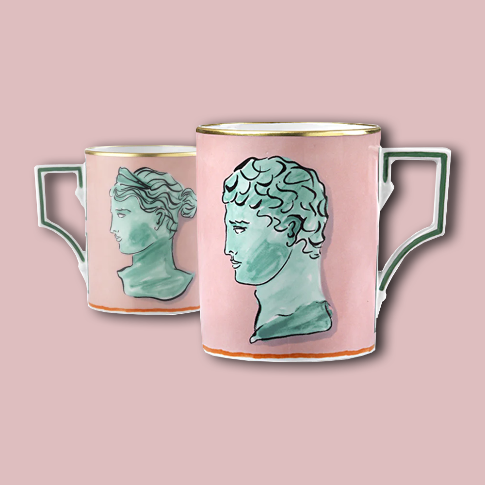 Tasse IL VIAGGIO DI NETTUNO im Farbton Rosa von Ginori 1735, Front & Rückseite