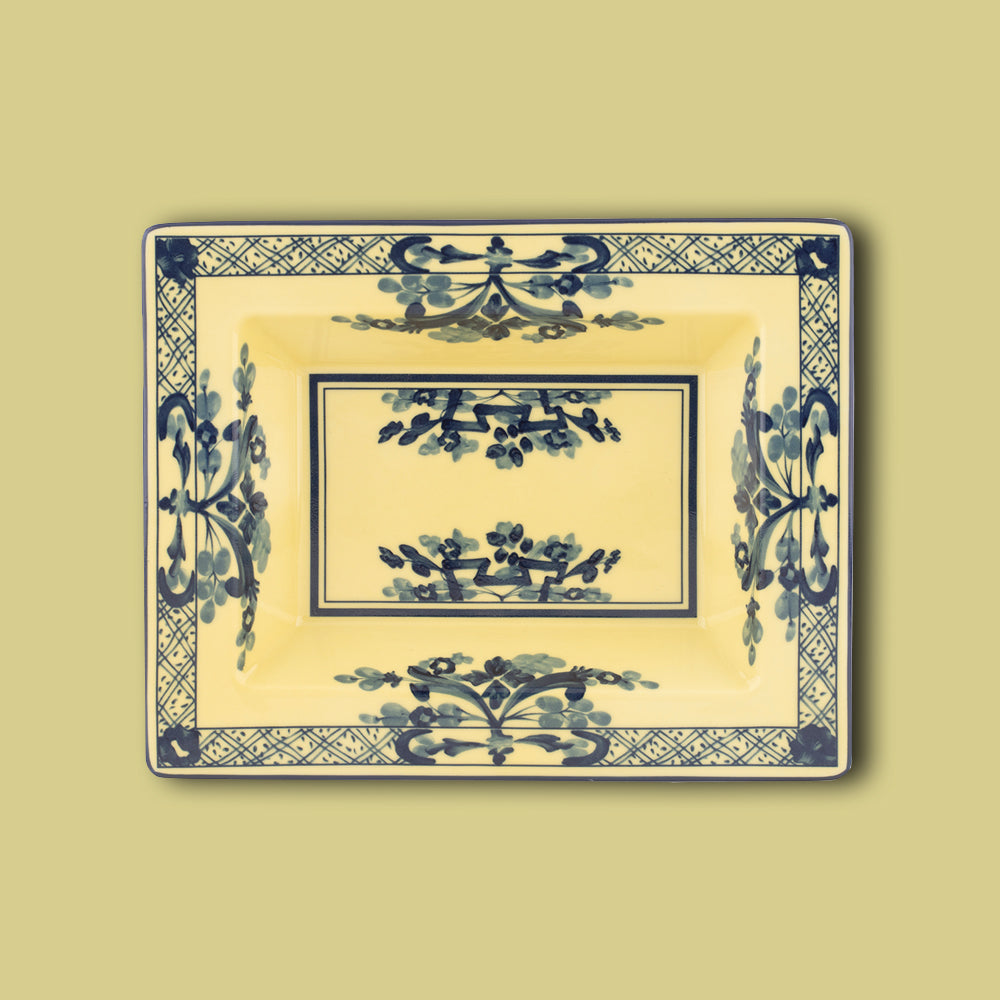 Vide Poche von Ginori 1735 aus Porzellan, im Fabton Citrino_gelb und blau