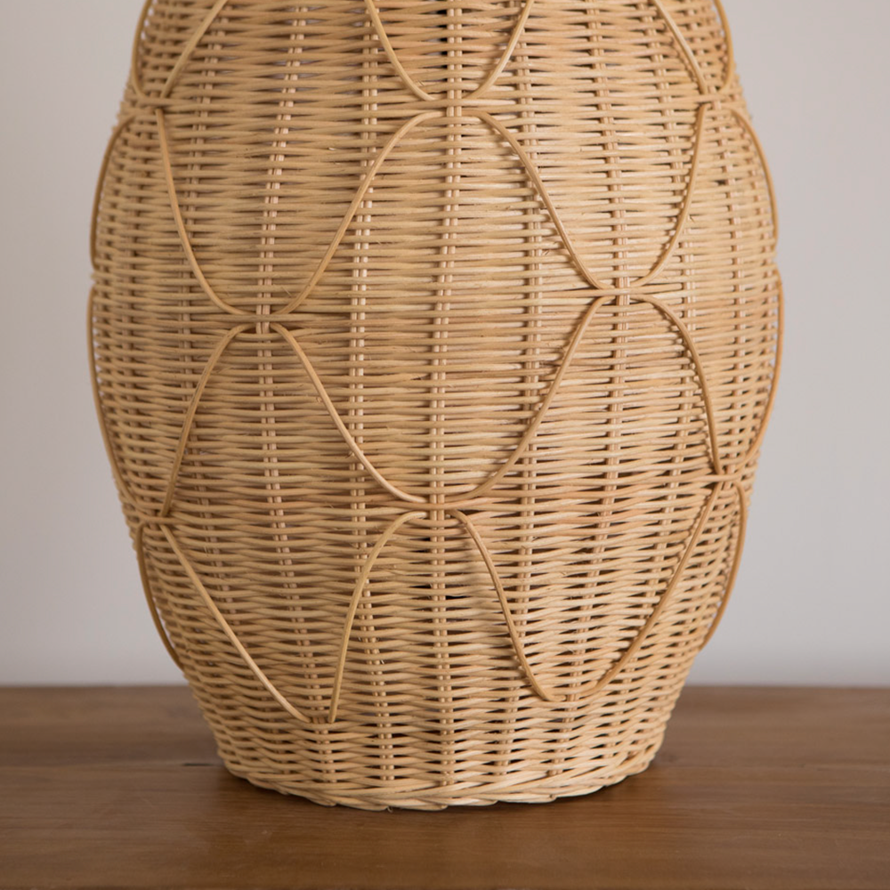 Tischleuchte PINEAPPLE von Mahe Homeware Spanien, Handgefertigt aus Rattan