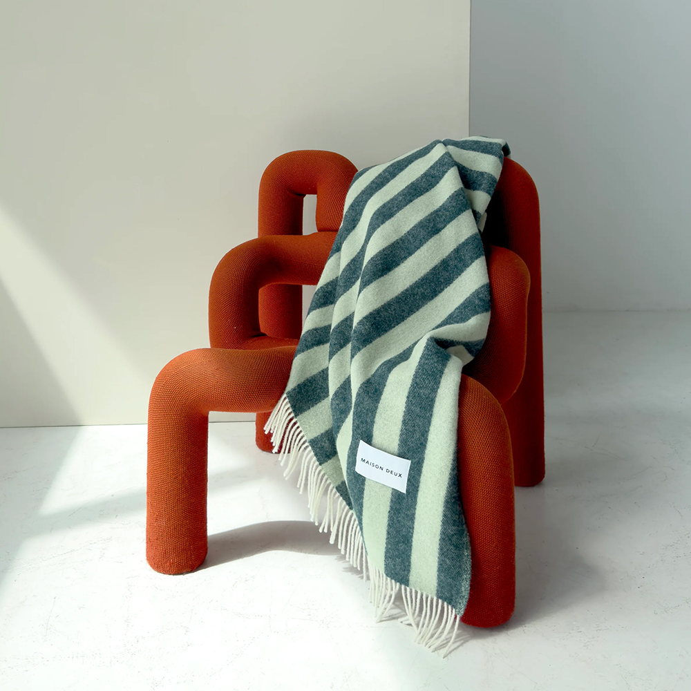 Decke CANDY WRAP von Maison Deux im Farbton grün/salbei
