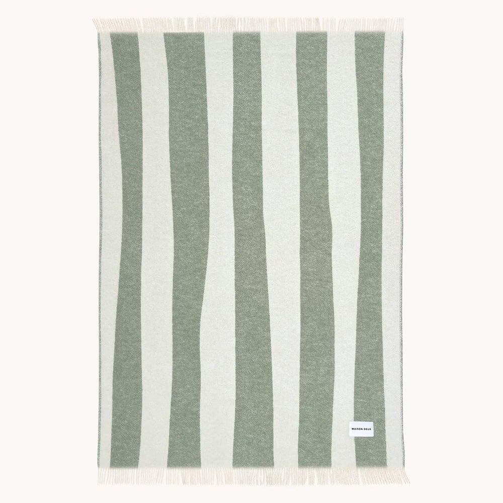 Decke ROUGH STRIPE von Maison Deux im Farbton agave / grün