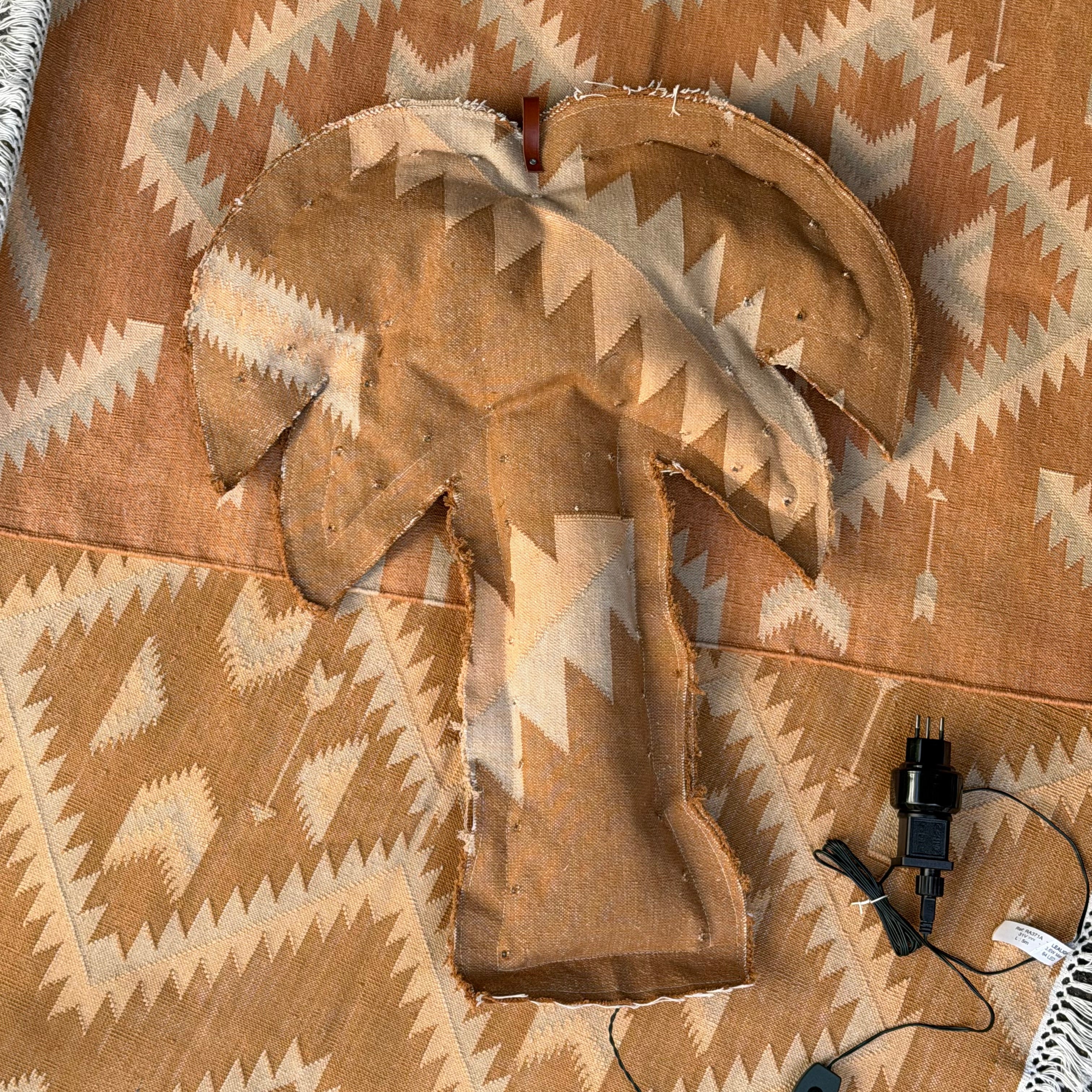Palme klein NAVAJO mit LED Lichter, im Farbton braun und beige