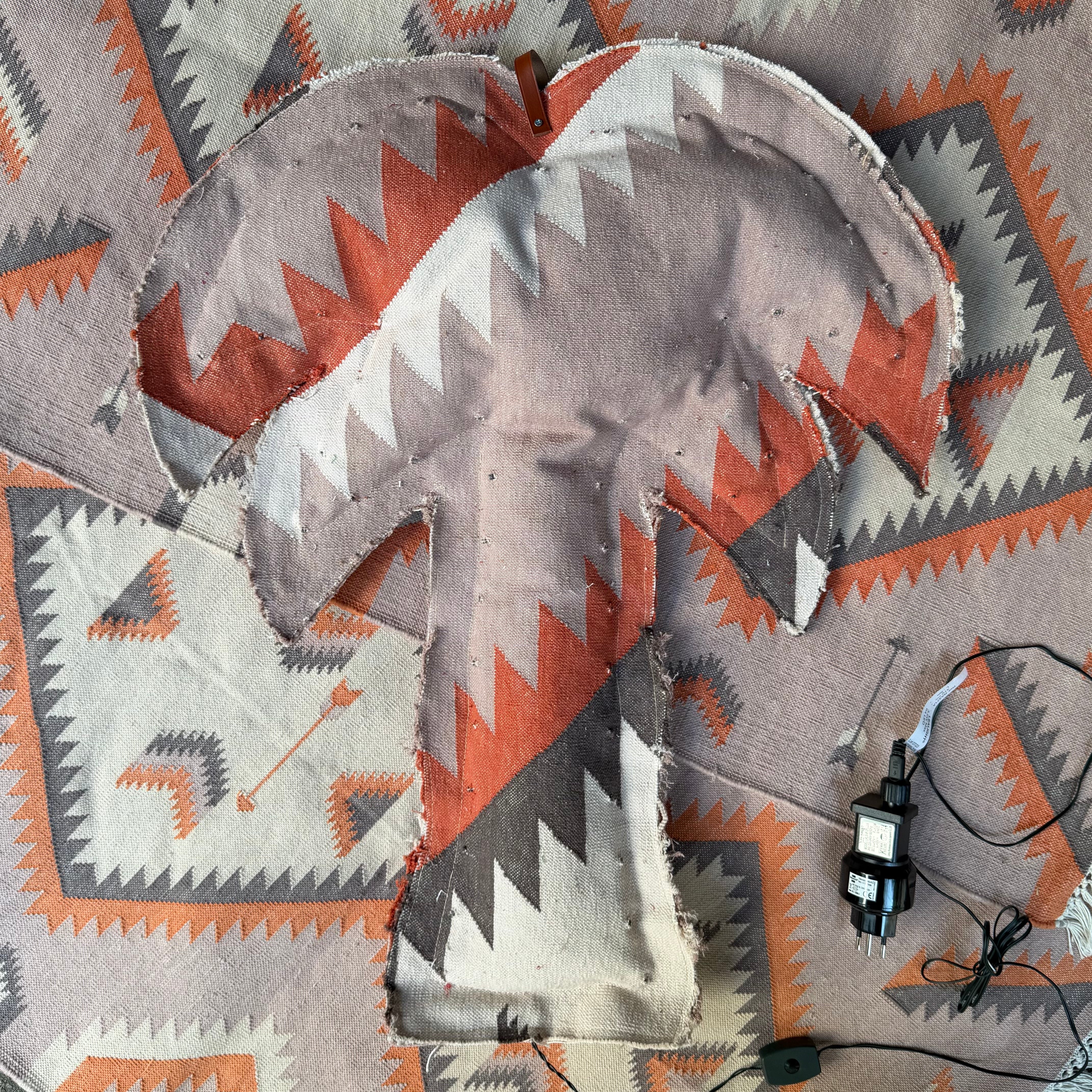 Palme klein NAVAJO mit LED Lichter, im Farbton rose, beige und orange