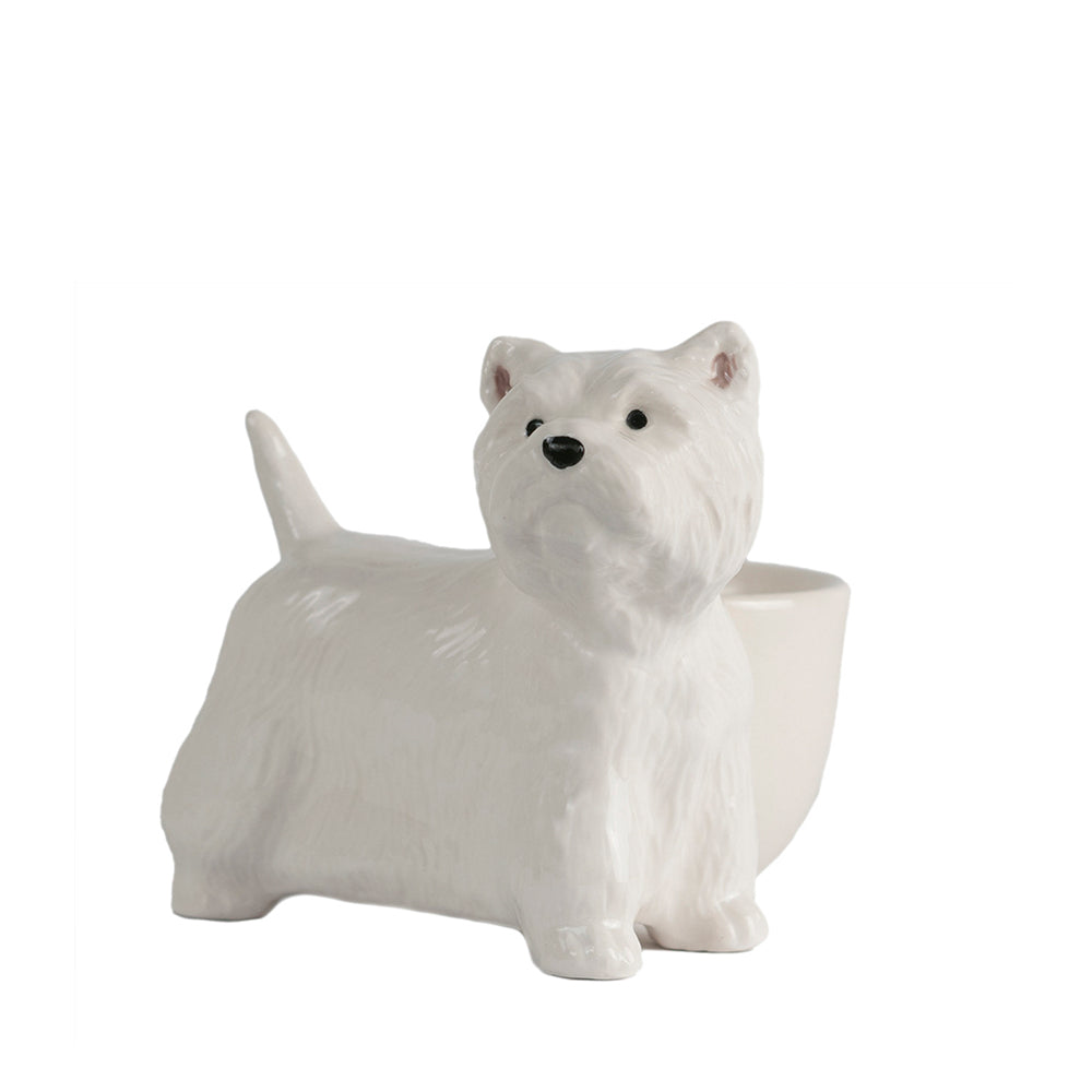 Eierbecher in Tierform Terrier im Farbton weiss von Quail Ceramics
