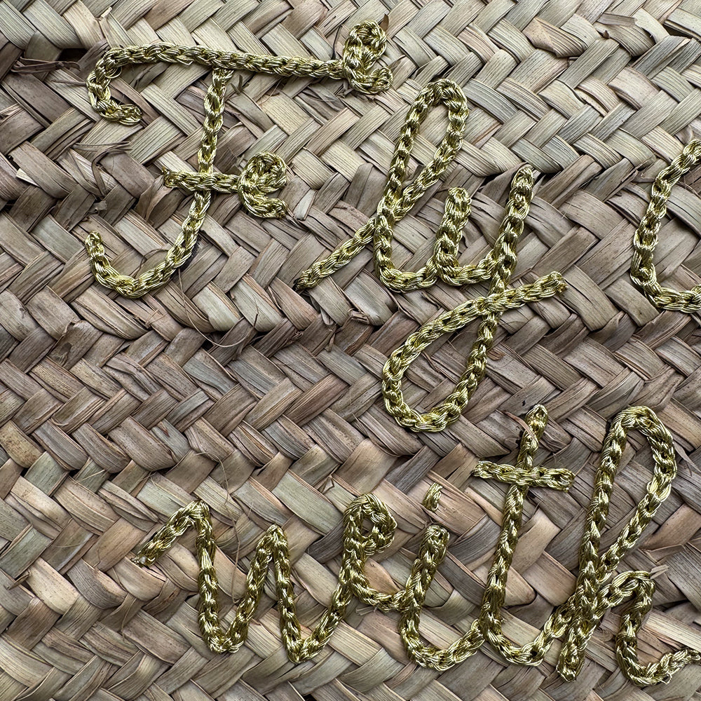Summer Beach Shopper mit Spruch auf Tasche «fly away with me» aus Palmenfaser von FROHSINN