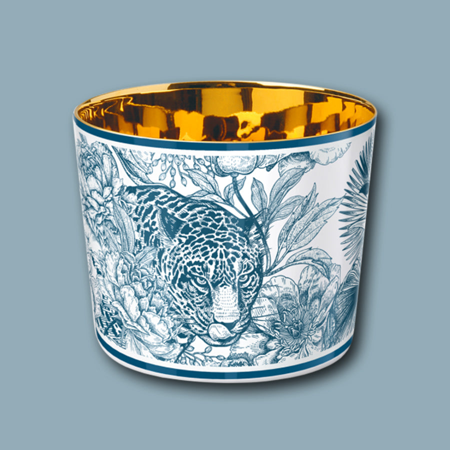 Champagnerbecher SIP OF GOLD Paraíso Blue, Motiv: Leopard von Sieger by Fürstenberg