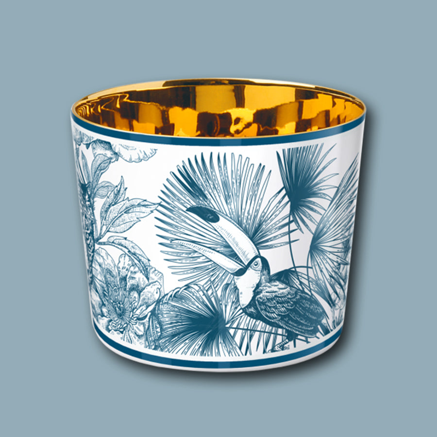 Champagnerbecher SIP OF GOLD Paraíso Blue, Motiv: Leopard von Sieger by Fürstenberg