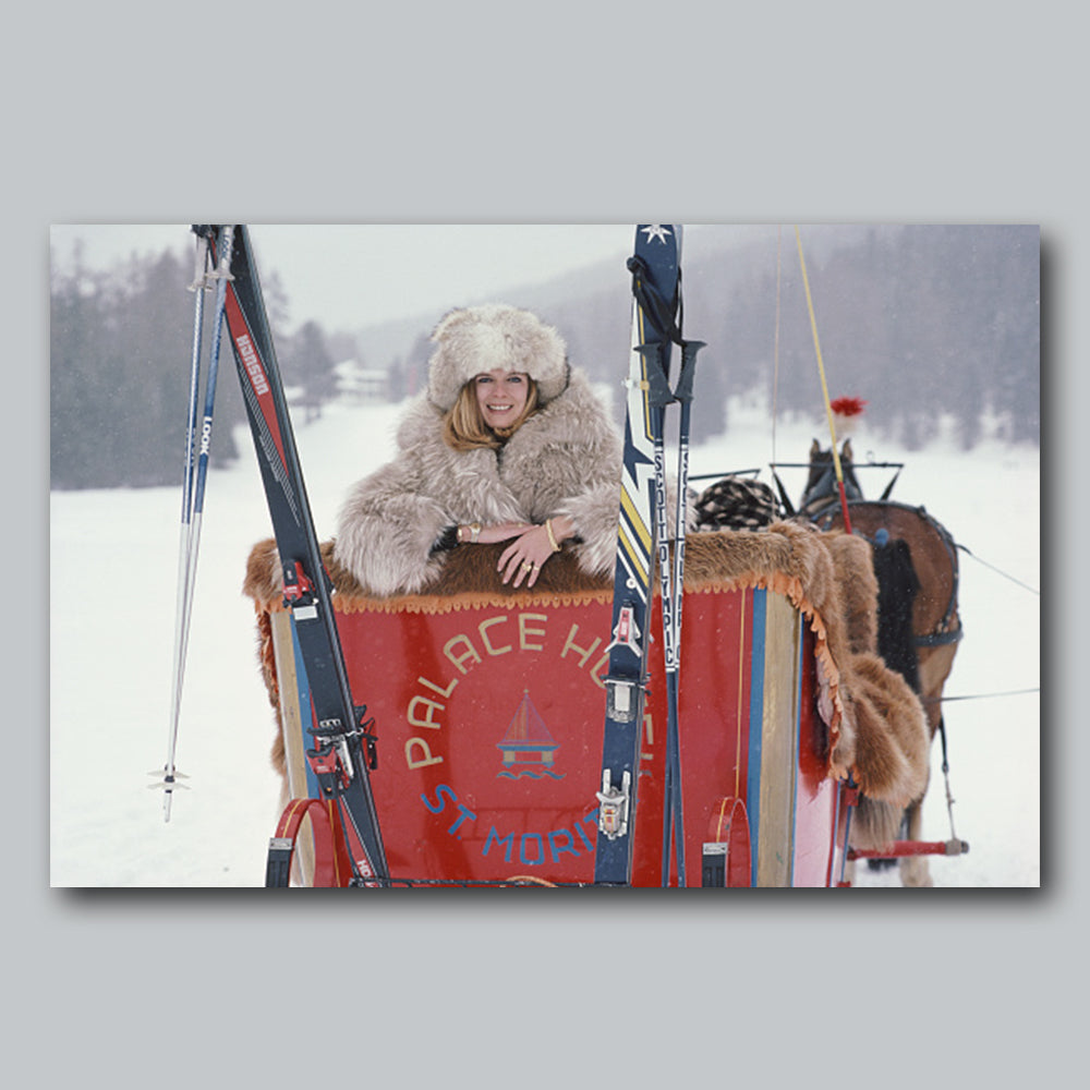 Wandbild Acrylglas Slim Aarons - Skiing In St.Moritz von Getty Images