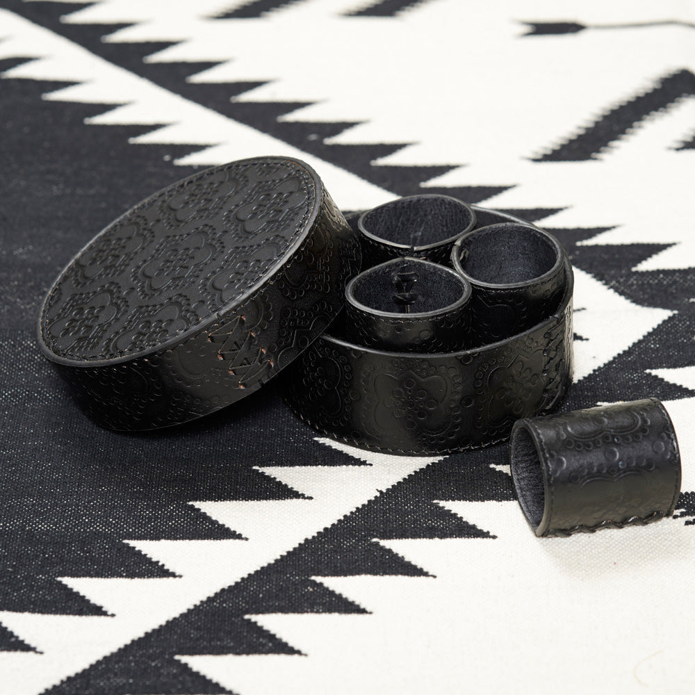 Serviettenringset in schwarz