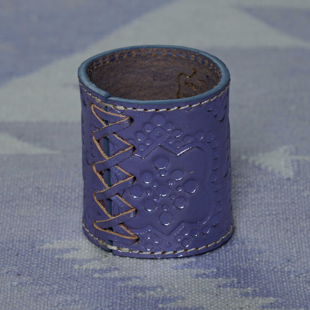 Napkin ring ICON embossed leather - forget me not