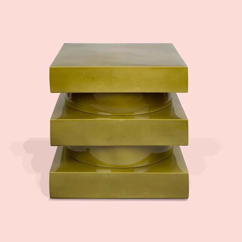 Beistelltisch MONTCEAUX aus Keramik - olive