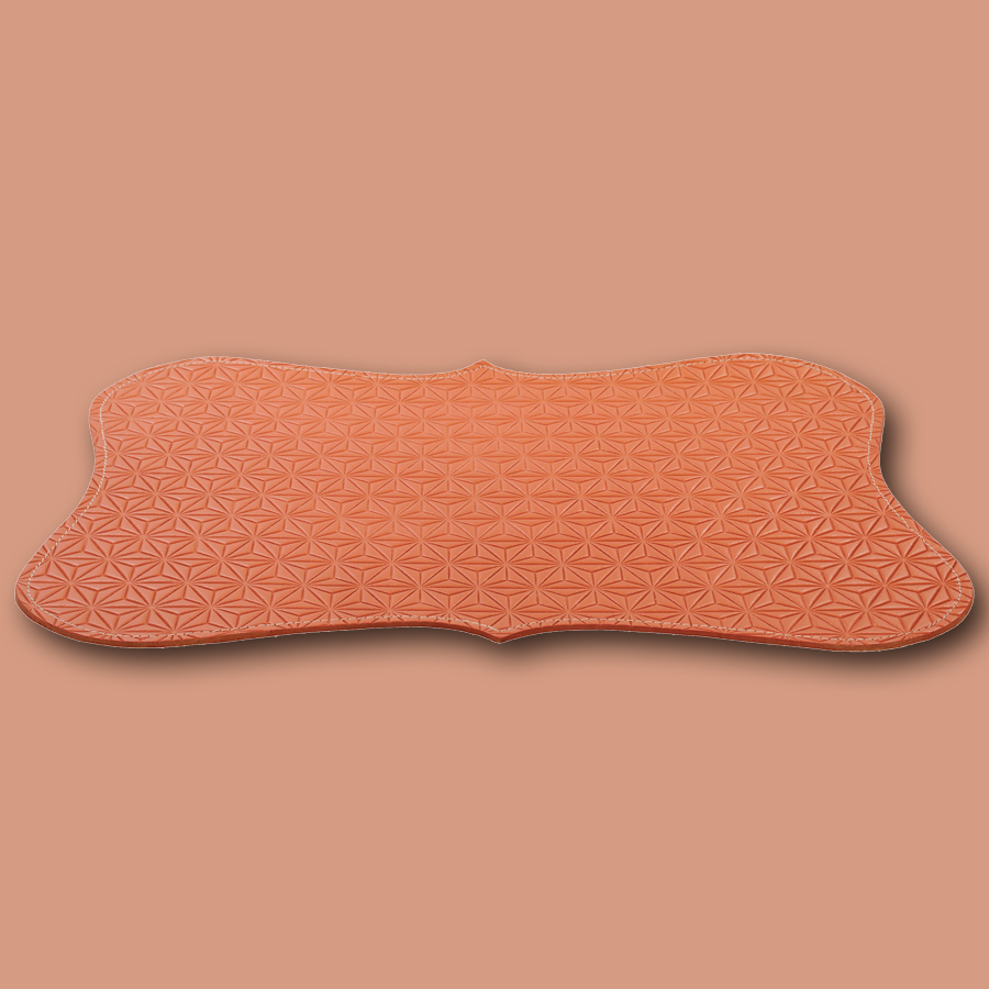 Handgemachtes Platzdeckchen aus Leder in orange