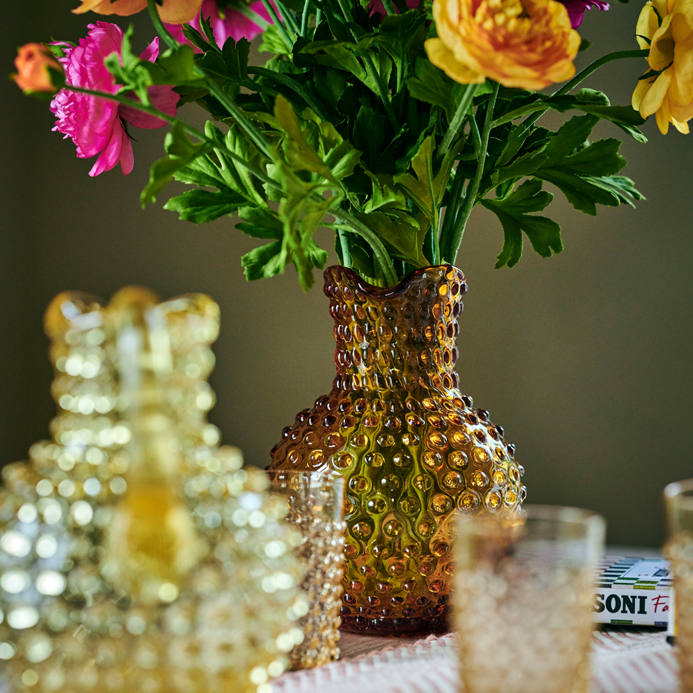 Crystal jug HOBNAIL - amber