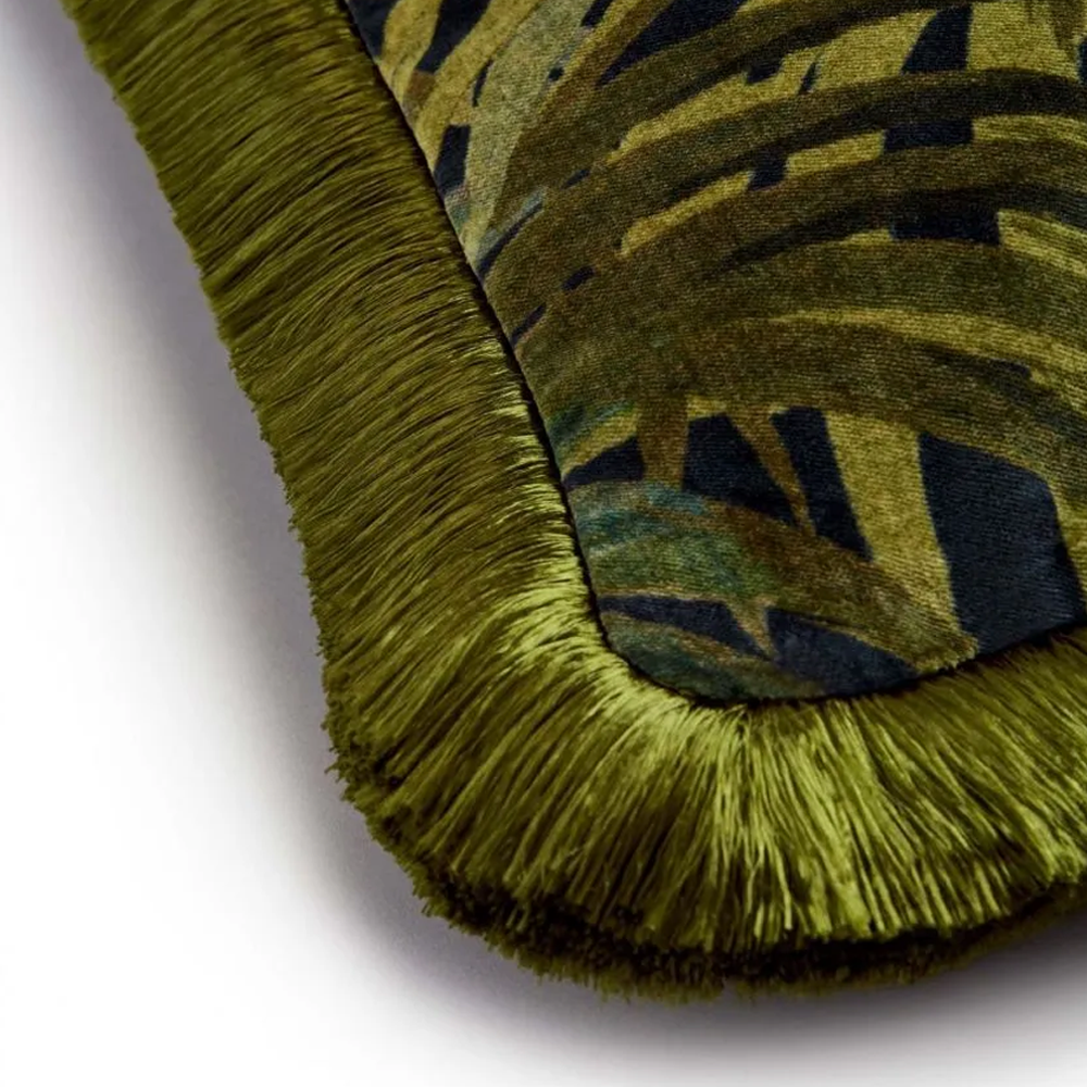 PALMERAL - medium fringed velvet cushion