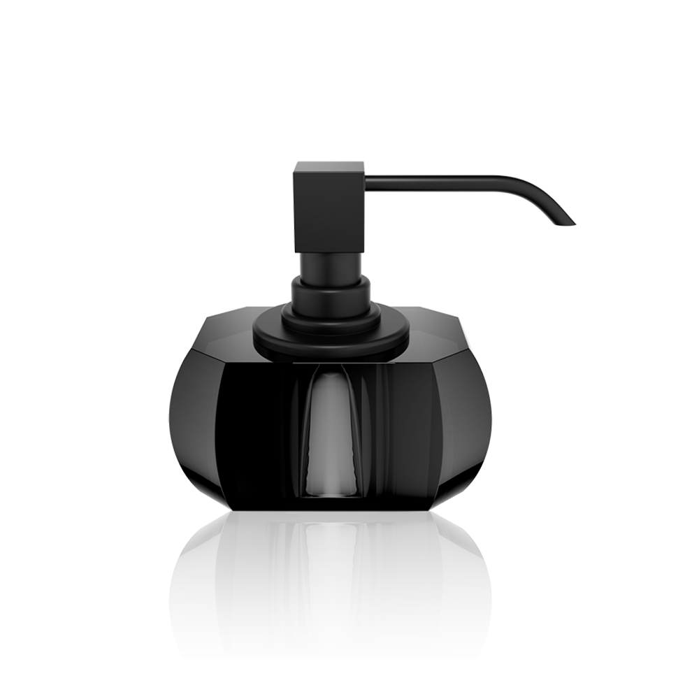 Crystal glass soap dispenser - anthracite / matt black