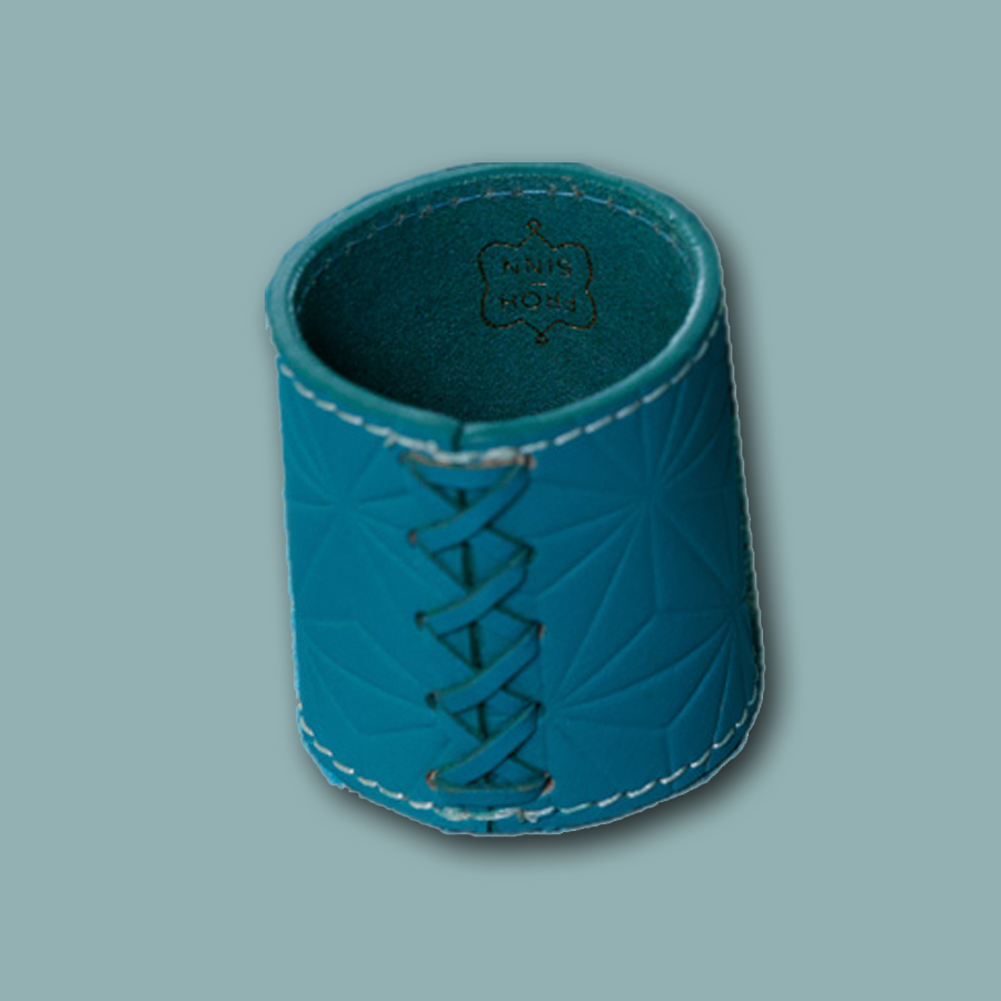 Serviettenring LIFESTYLE aus Leder geprägt - turquoise