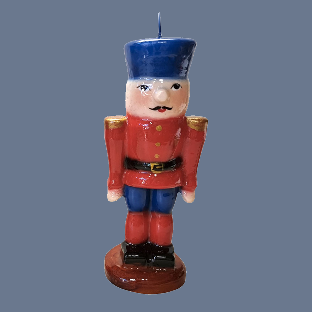 Weihnachtskerze - Nussknacker, grande, blau