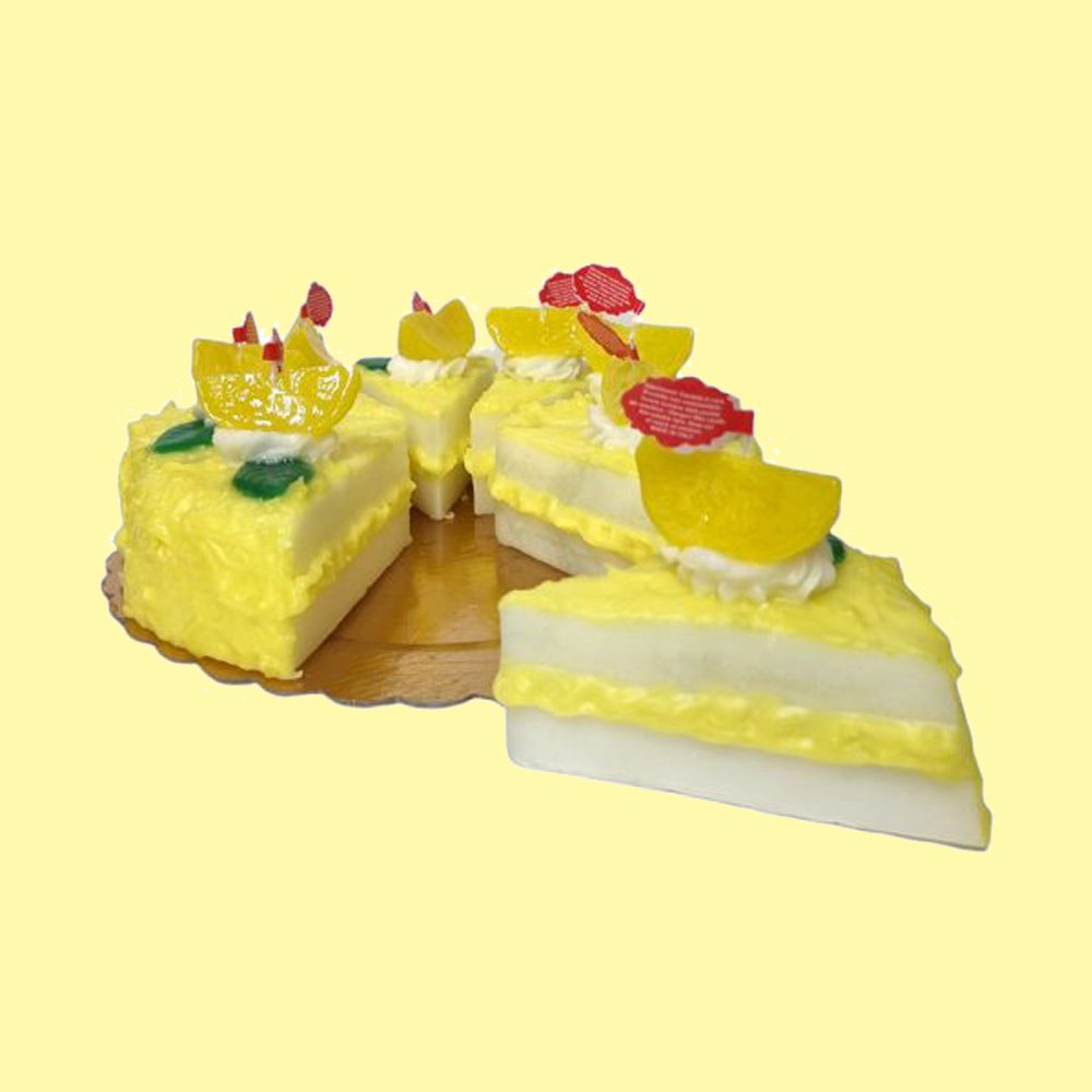 Candle cake piece - lemon cake