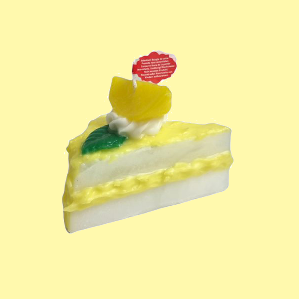 Candle cake piece - lemon cake