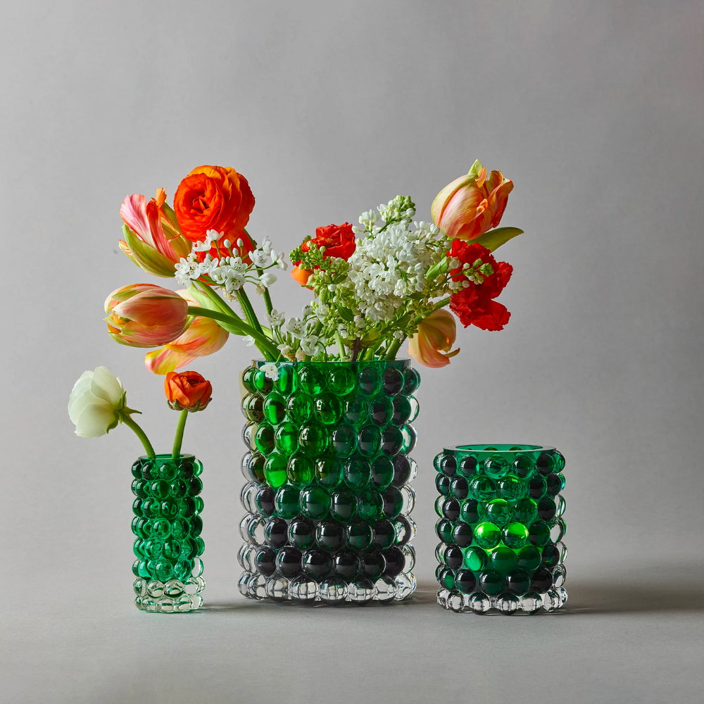 Windlicht Vase HURRICANE BOULE large - grün