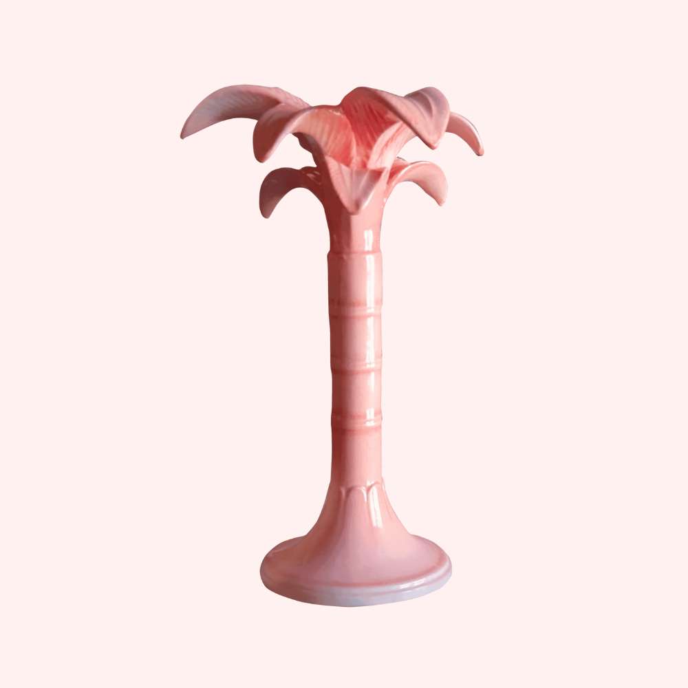 Kerzenständer PALME aus Keramik medium - rosa