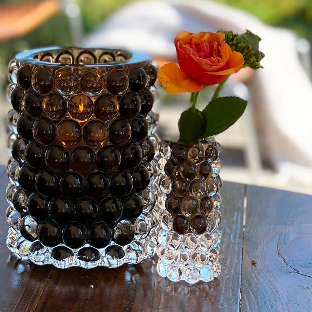 Vase HURRICANE BOULE mini - tobacco/braungrau