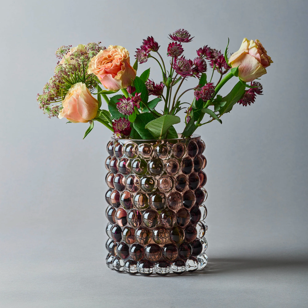 Windlicht Vase HURRICANE BOULE large - tobacco