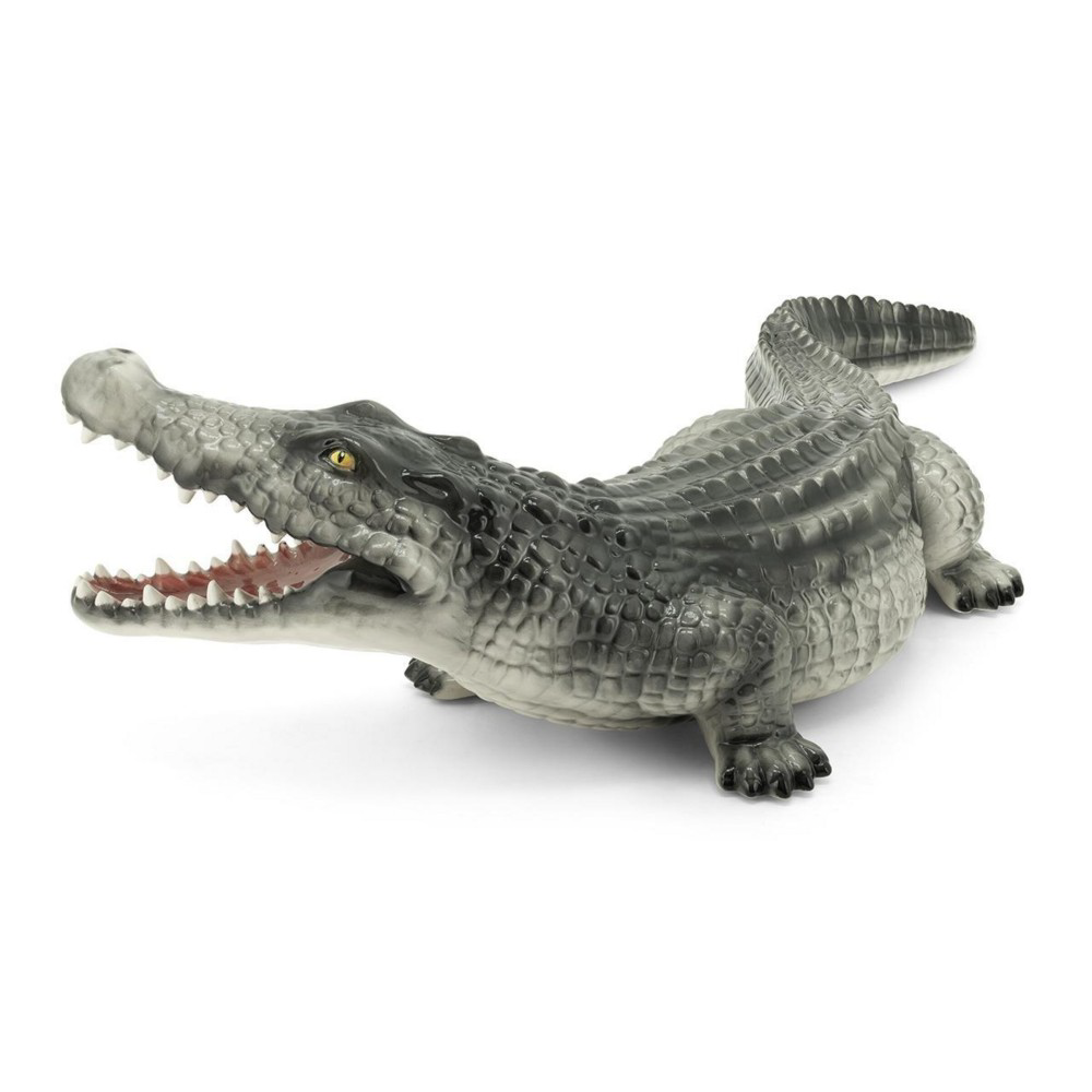 Tierstatue aus Keramik - Krokodil links