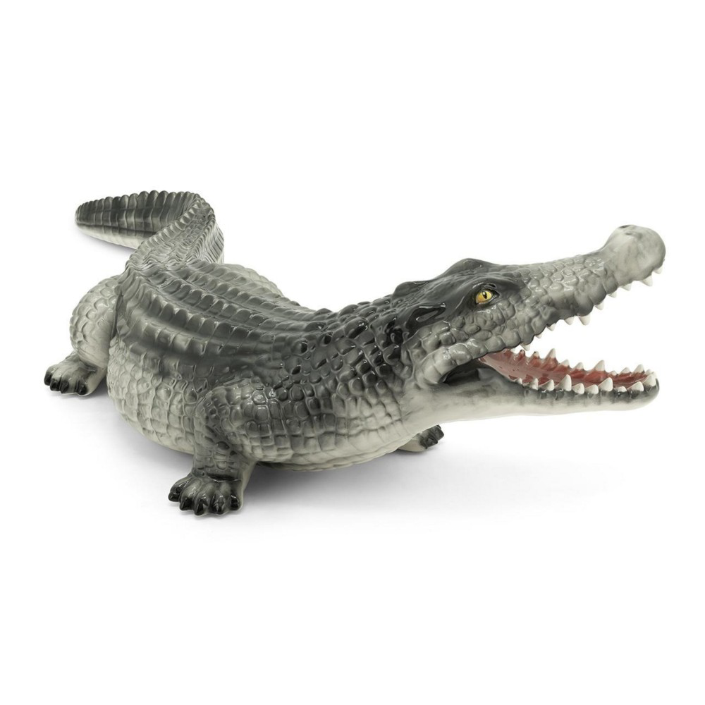 Tierstatue aus Keramik - Krokodil rechts