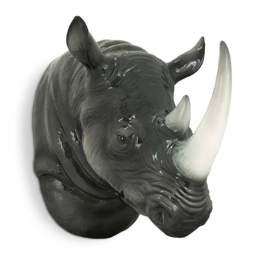 Tierkopf aus Keramik - Rhinozeros