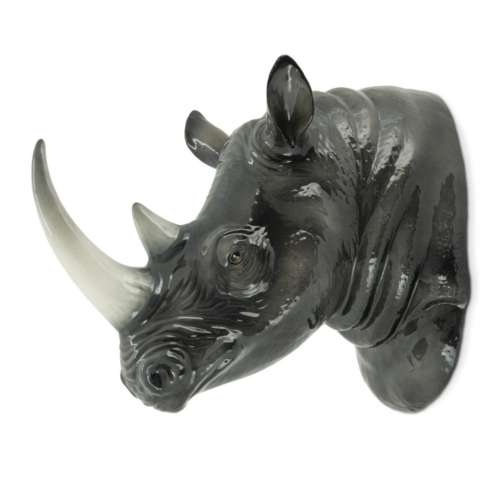 Tierkopf aus Keramik - Rhinozeros