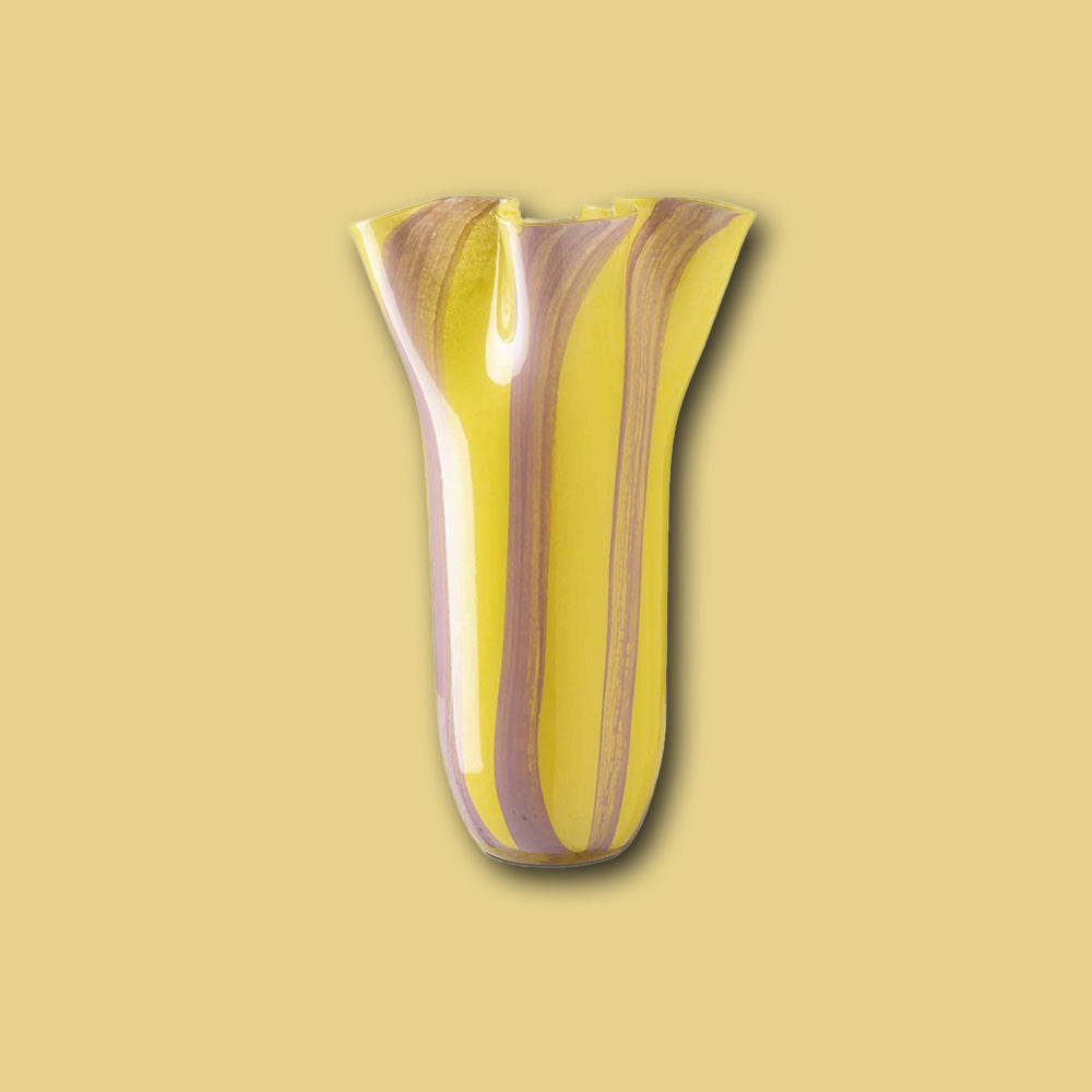 Glas Vase GAILY big von Abhika, im Farbton gelb und rosa