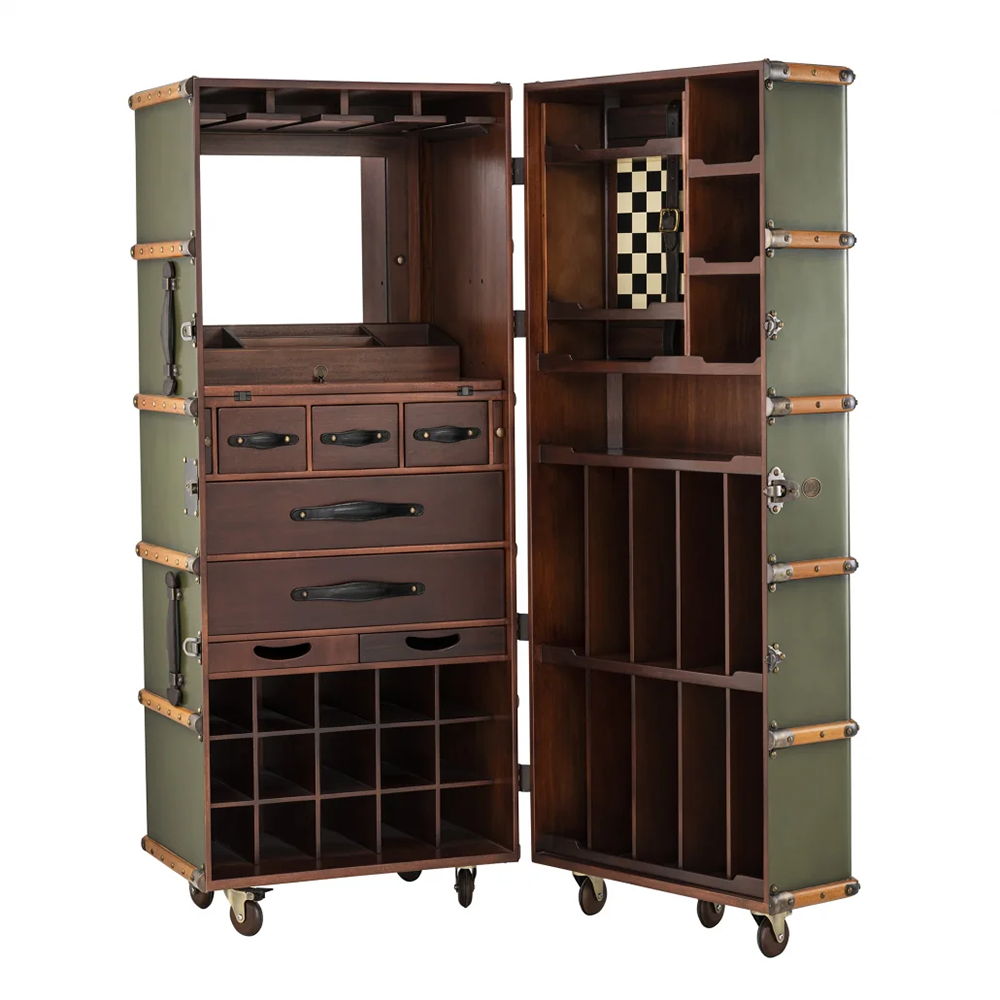 Barschrank STATEROOM von Authentic Models im Farbton grün, offen