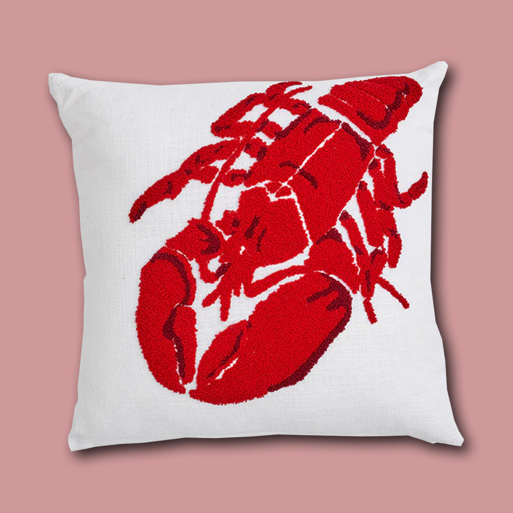 Kissen mit Lobster Motiv im Farbton rot von Batela Sea Style