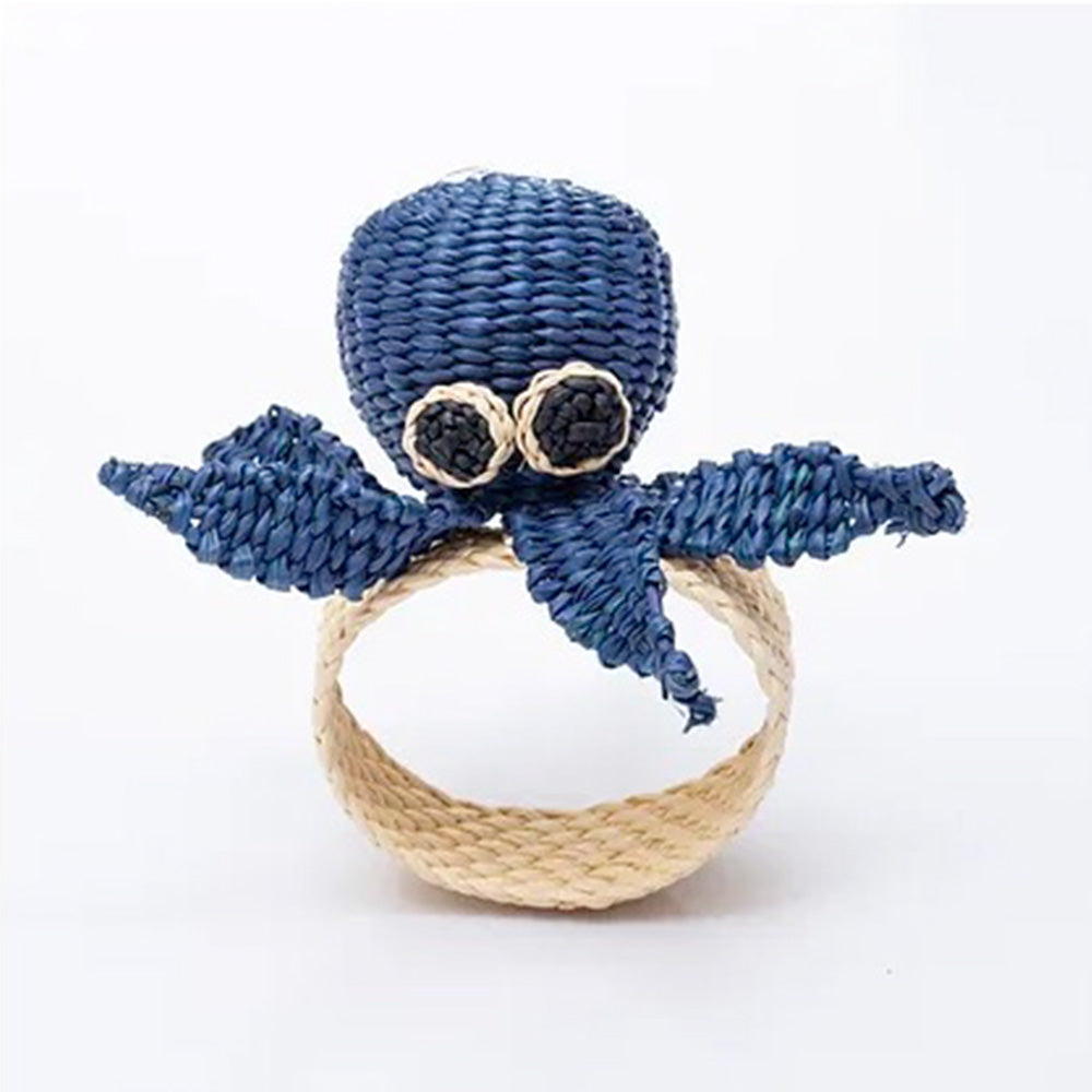 Serviettenring TOQUILLA mit Octopus im Farbton Blau von Coro Cora