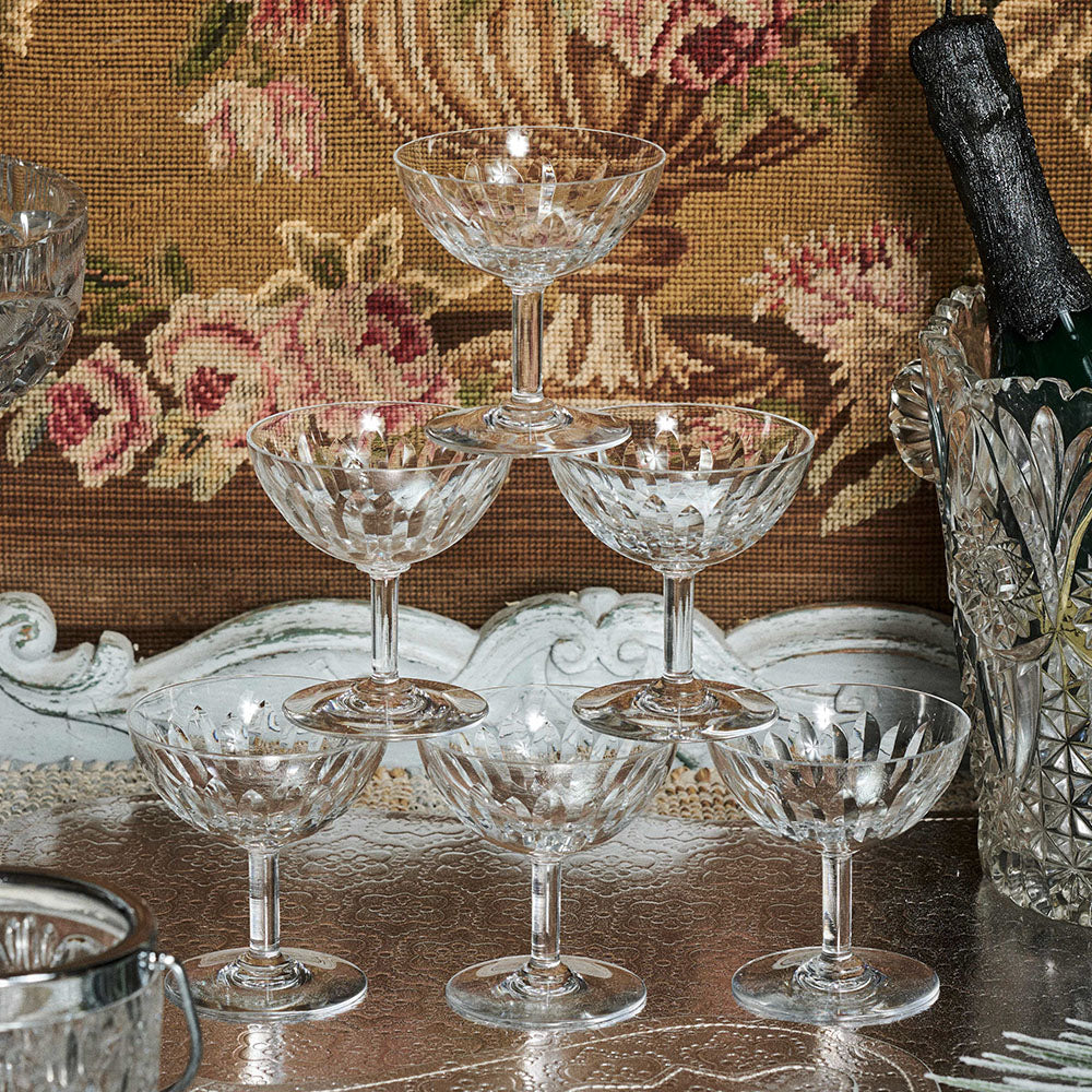 Champagnerschale Kristallglas klar, FROHSINN Vintage