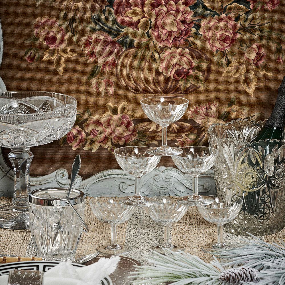 Champagnerkühler aus Glas geschliffen, klar