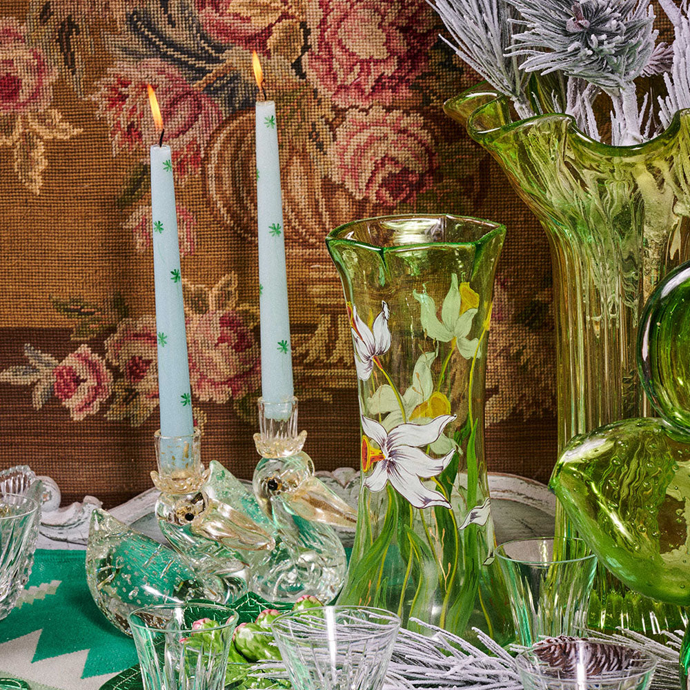 Kerzenständer PELIKAN 2er-Set aus Glas klar von FROHSINN Vintage