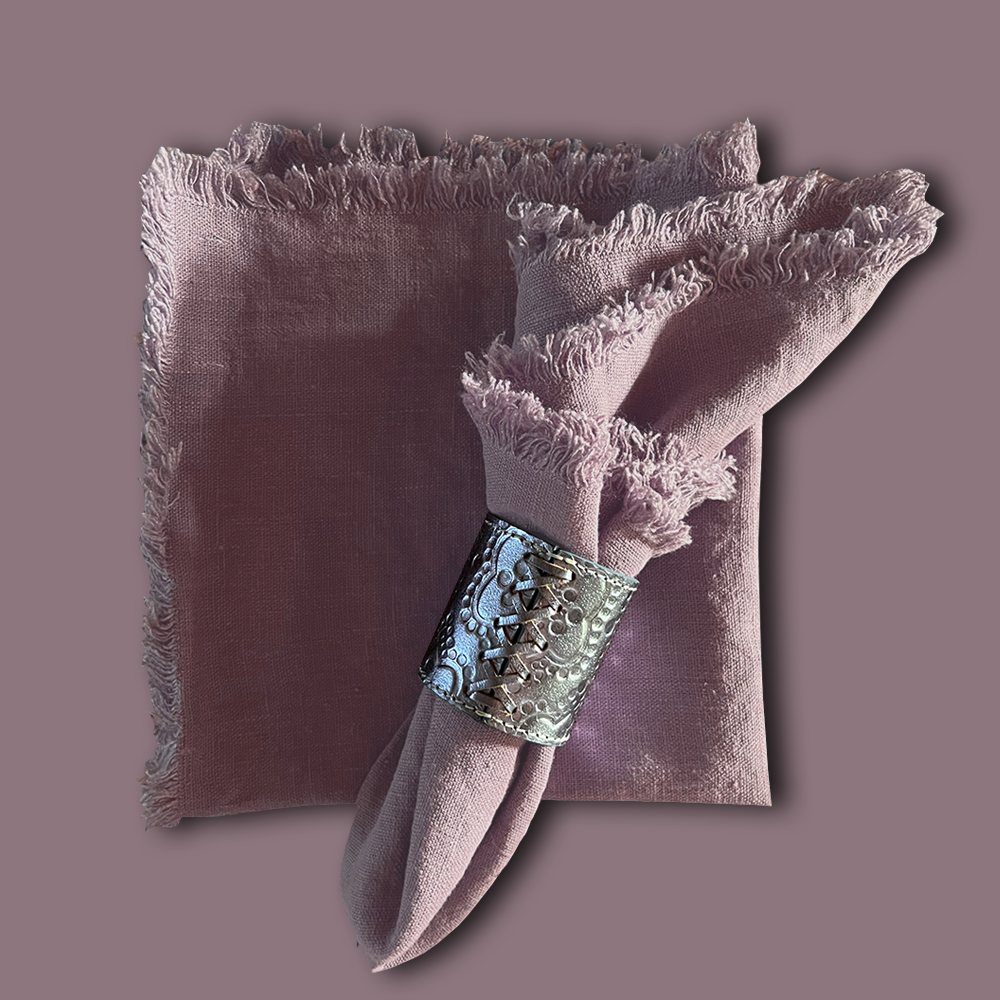 Serviette CHLOE aus Leinen von Aqua Viero, Farbe violett
