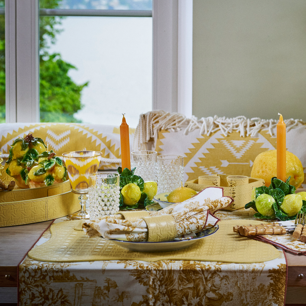 Tischläufer FILO aus Baumwolle - gelb terracotta
