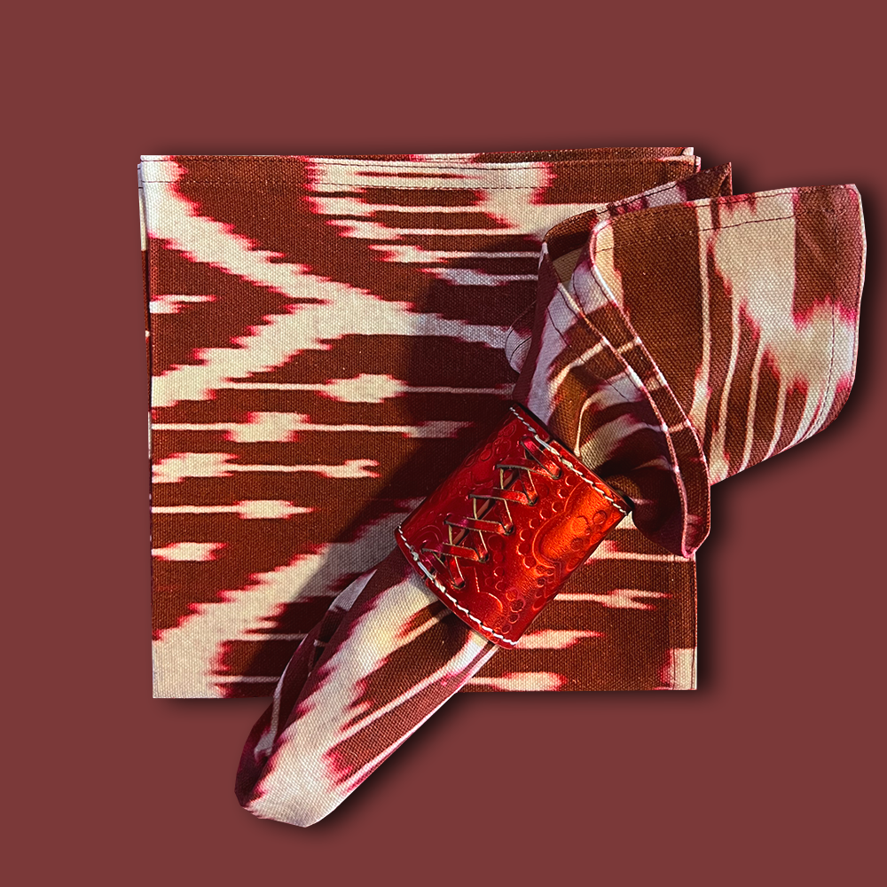 Serviette IKAT - rosa